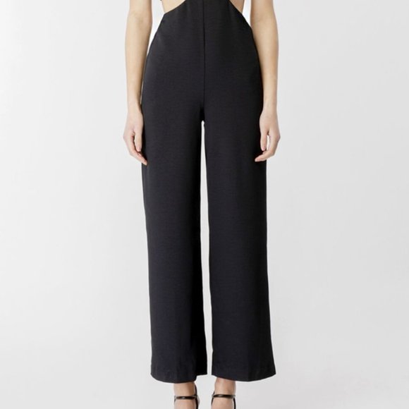 BARDOT CUT OUT SLIT PANTSUIT IN BLACK - Picture 7 of 7